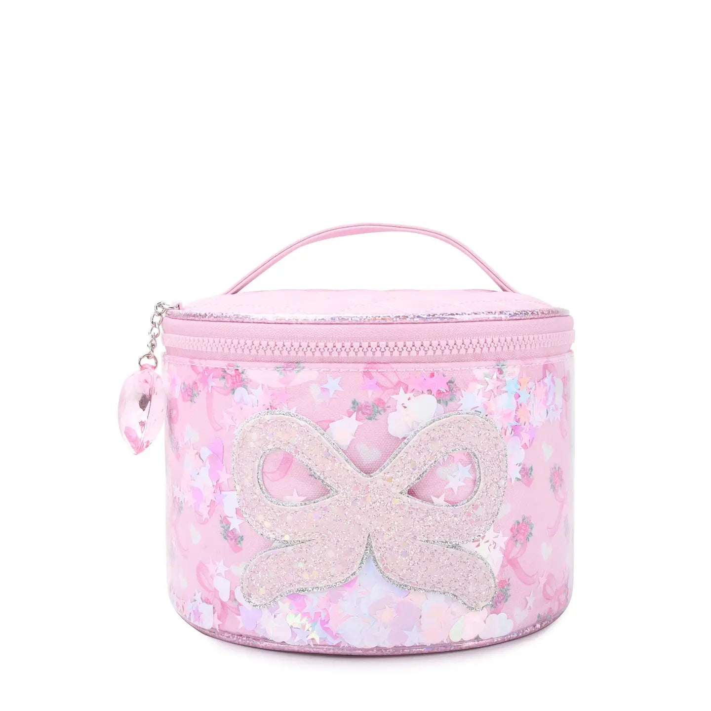 Confetti Floral Bow Round Glam Bag
