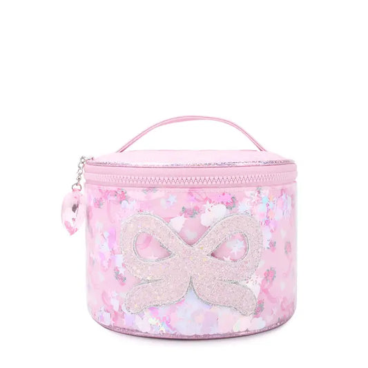 Confetti Floral Bow Round Glam Bag