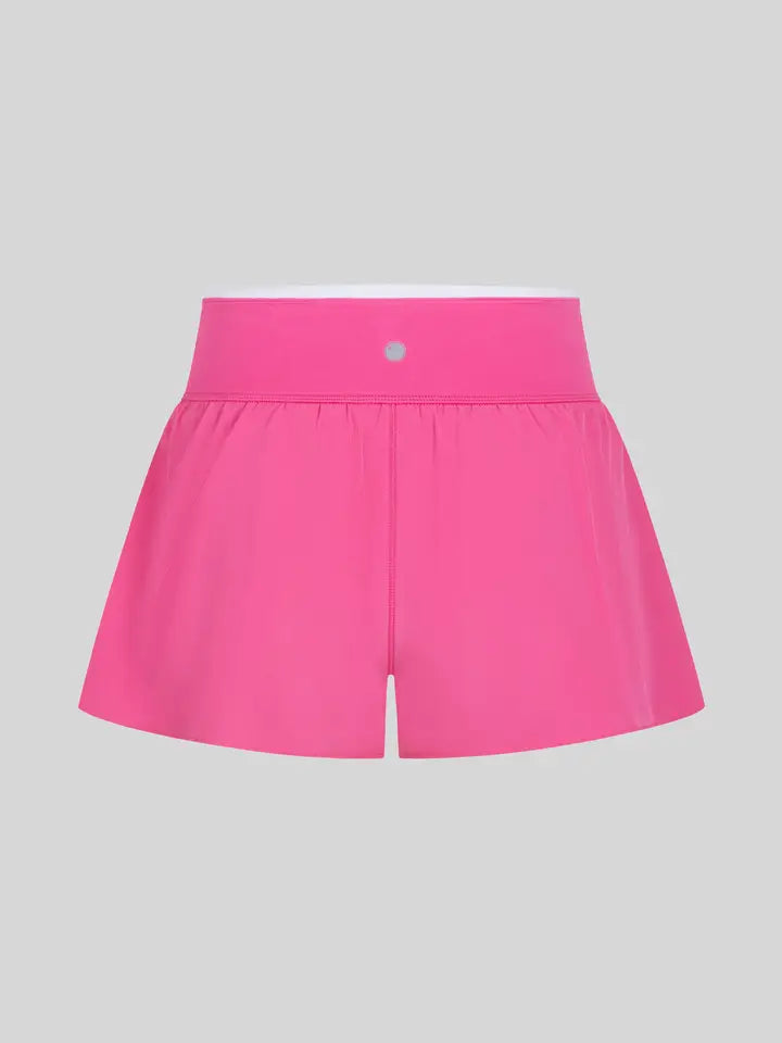 Crossover Criss Cross Shorts , Fuchsia