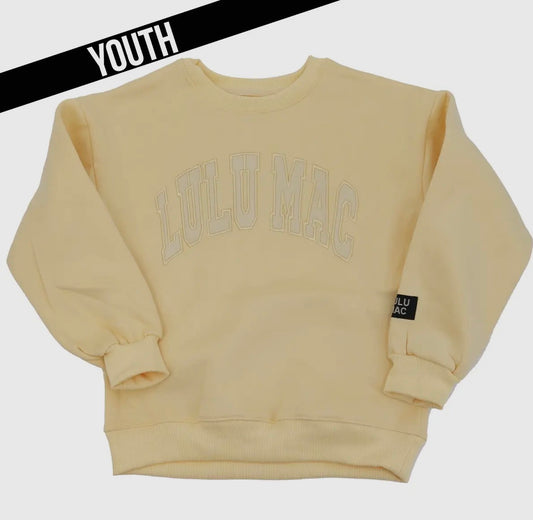 Lulu Mac Monogram Pullover YOUTH, Butter