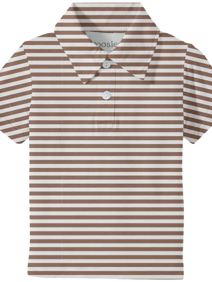 SS Polo Shirt, Choc Stripes