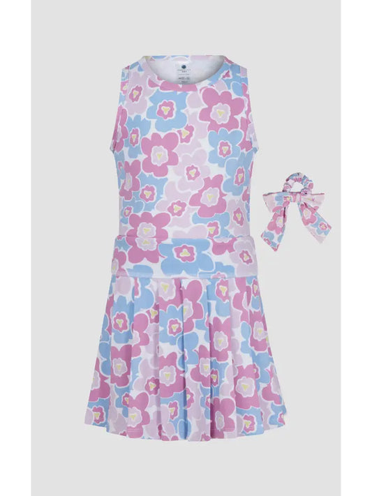 Floral Pink 3 Piece Set tank, scrunchie, skort