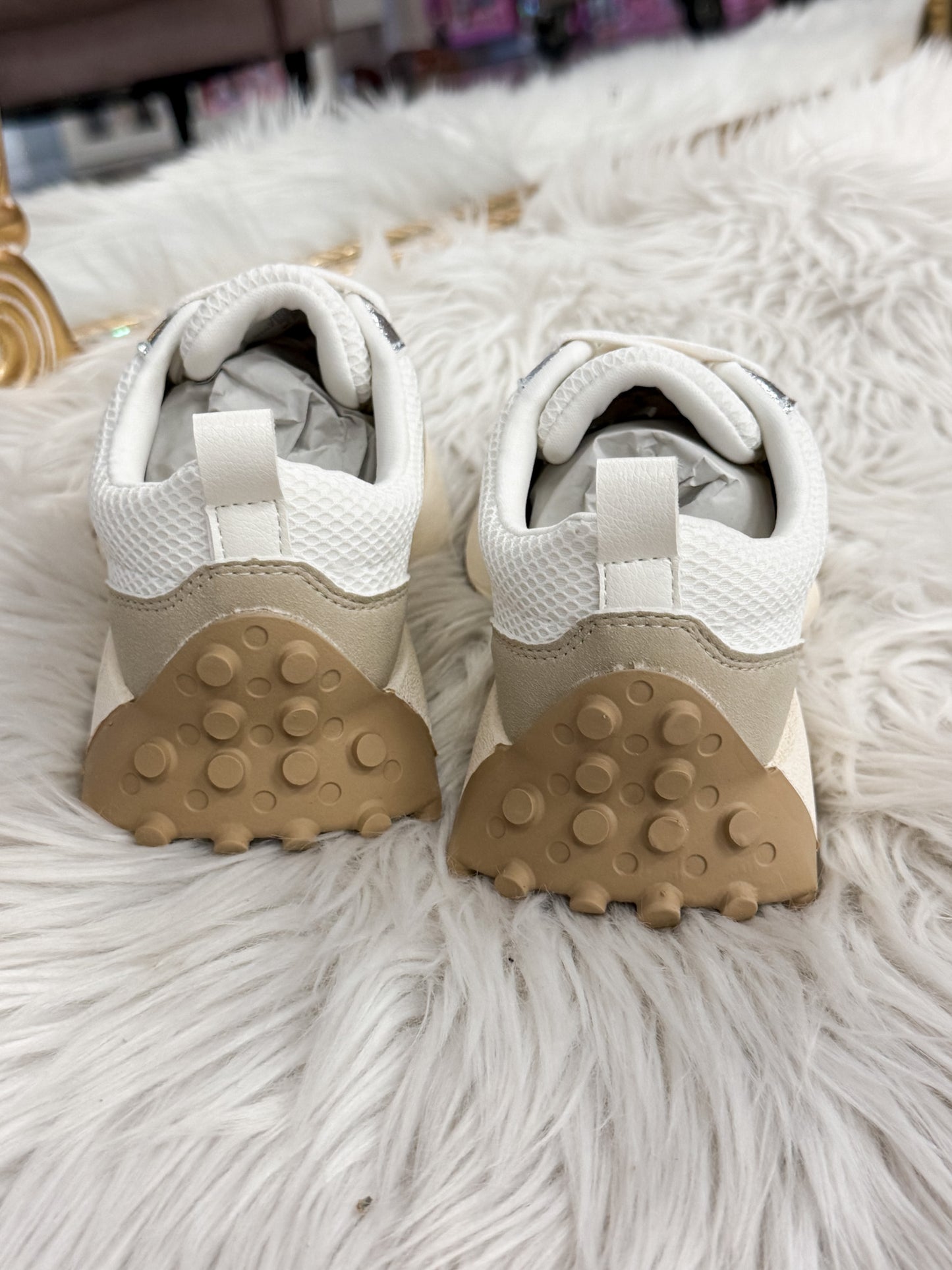 Bryee White/Silver Mia Sneakers
