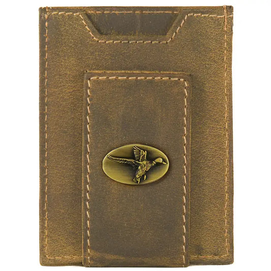 Leather Magnetic Wallet, Mallard Vintage Tan