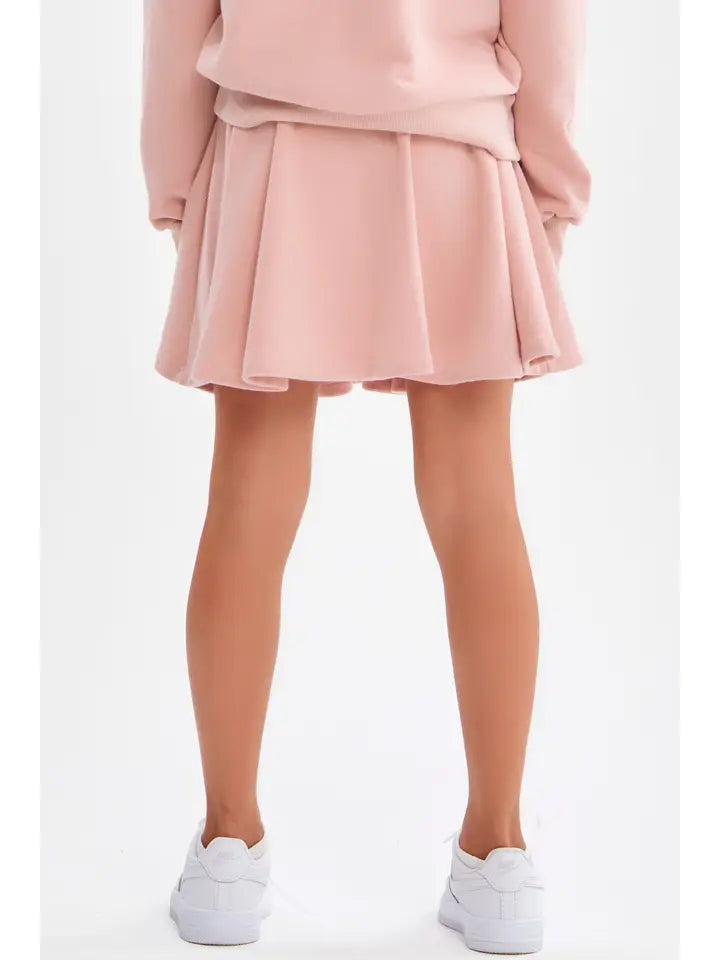 Dusty Coral Cotton Terry Skirt