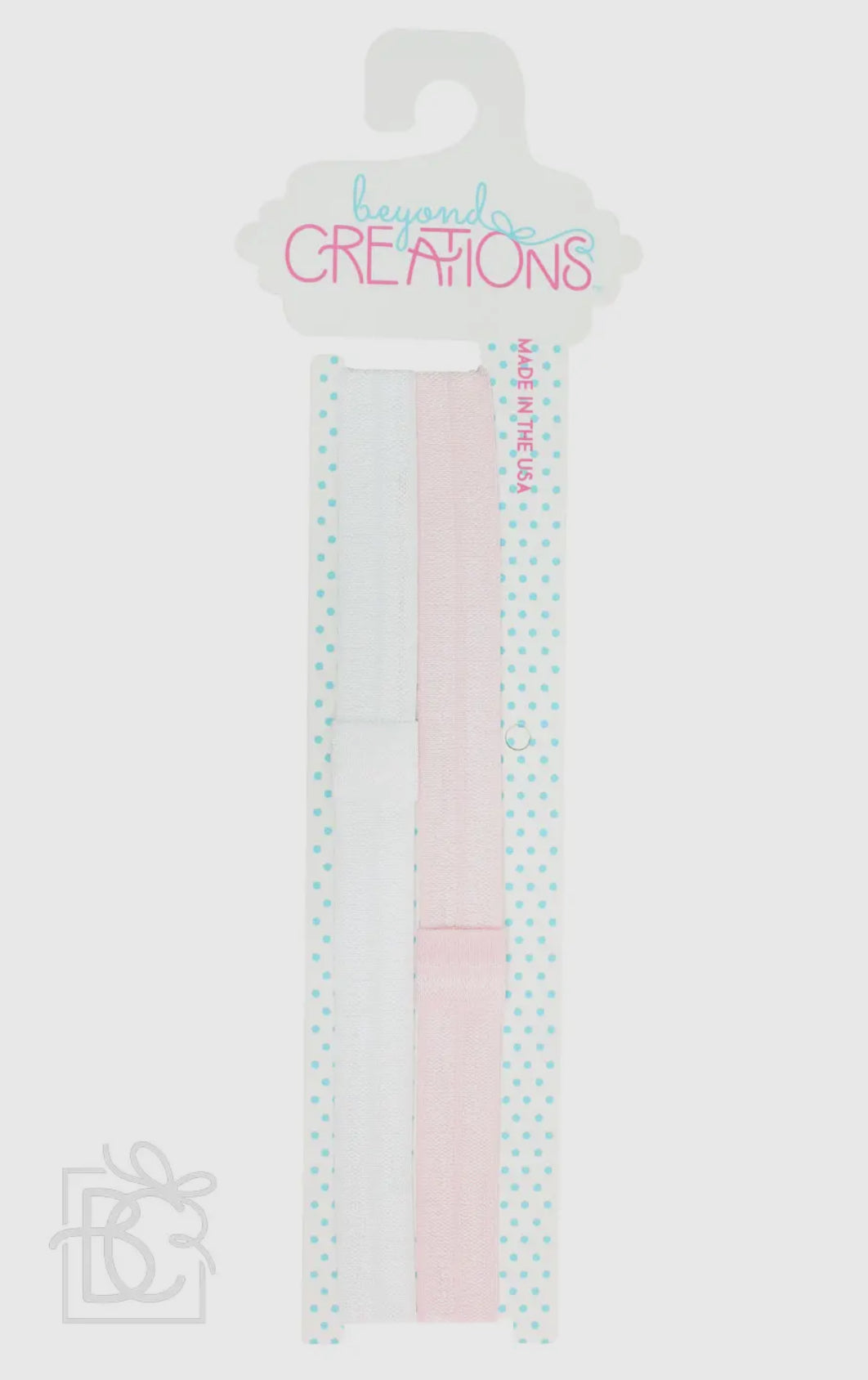 Skinny Elastic Headband Packs White/Lt Pink