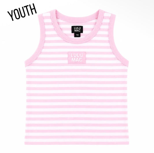 Lulu Mac Stripe Patch Tank, Light Pink