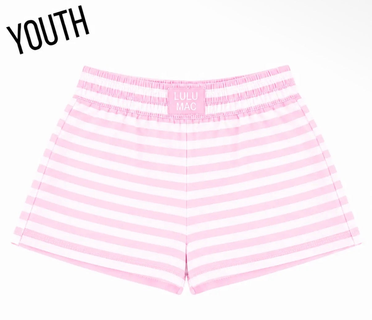 Lulu Mac Stripe Patch Shorts, Light Pink