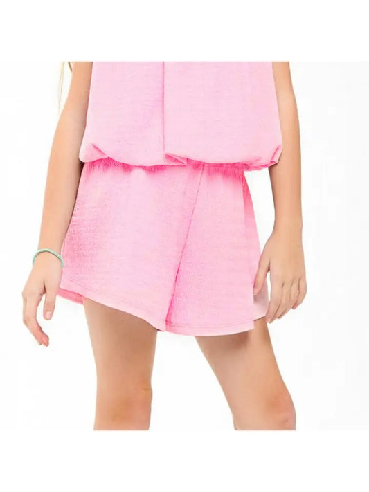Curly Wrinkled Skort, Pink