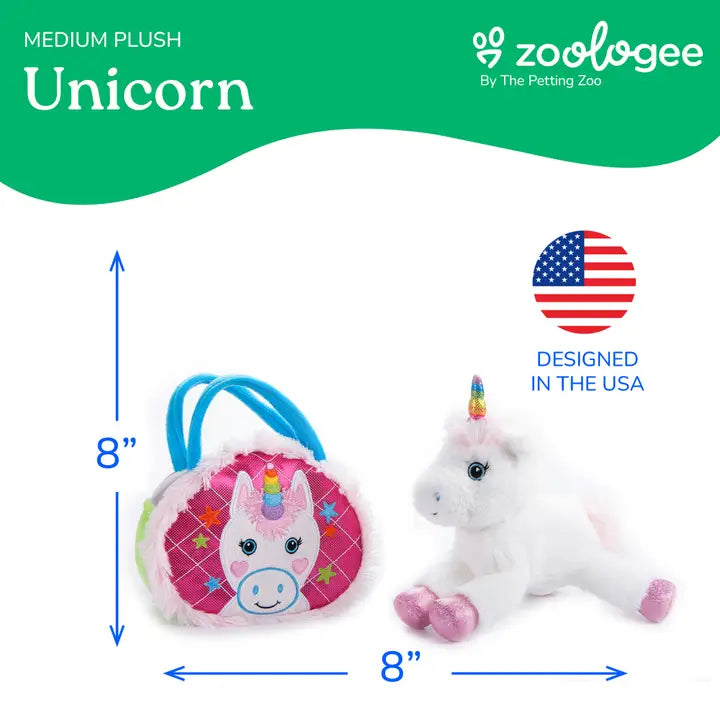 Plush Animal Set With Purse, Unicorn