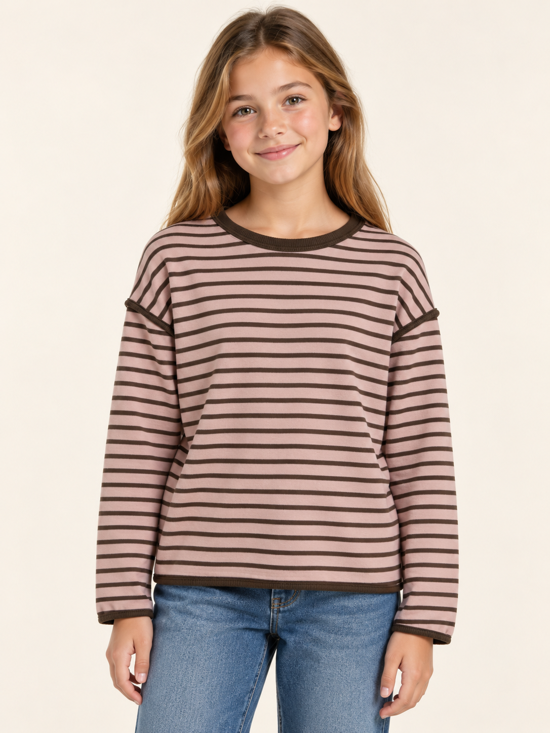 Mocha Mix Striped Knit Top