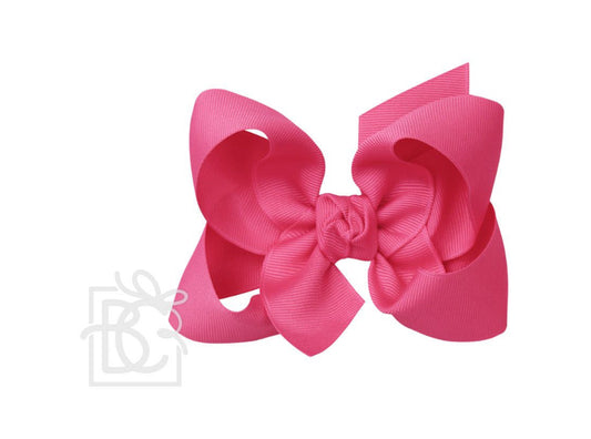 Signature Grosgrain Bow on Alligator Clip 4.5" Large , Fuchsia