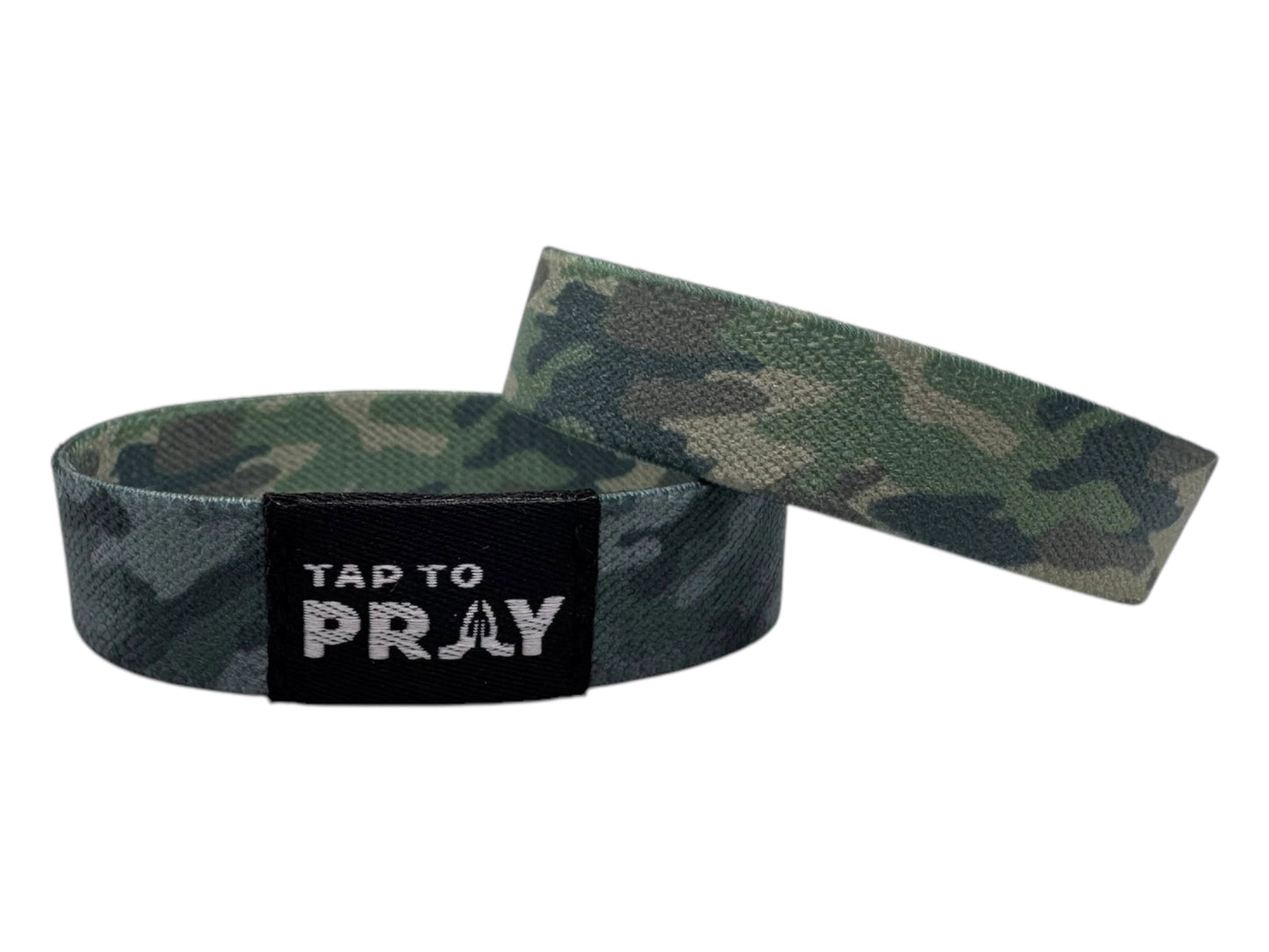 Tap To Pray Bracelet , Green & Charcoal Camo