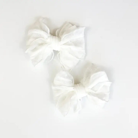 Ruffle Clip Set- Off White