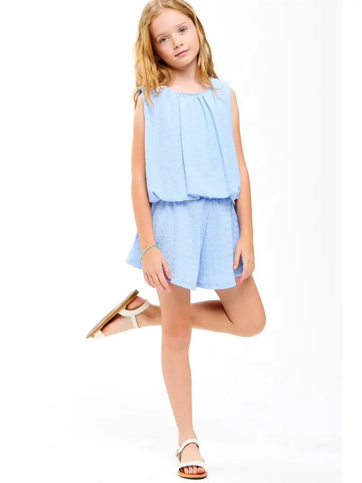 Curly Wrinkled Skort, Blue
