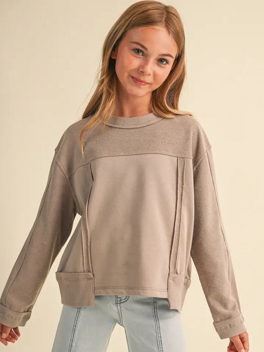 Taupe Crew Neck Sweatshirt