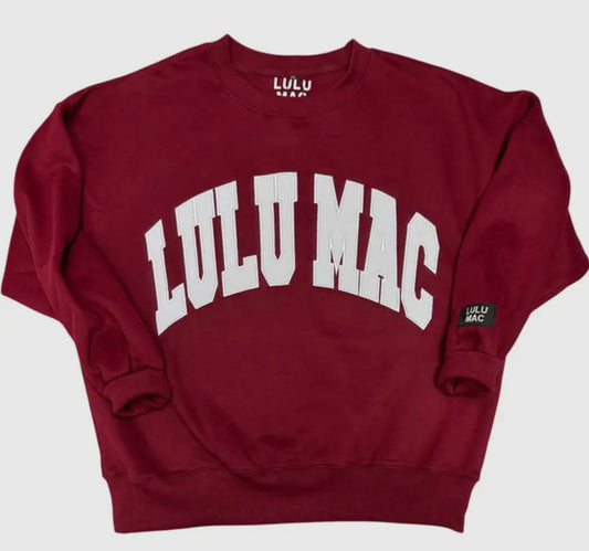 Stitch Lulu Mac Pullover , Maroon/White