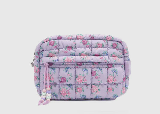 Quilted Scrunchies Floral Printed Pouch