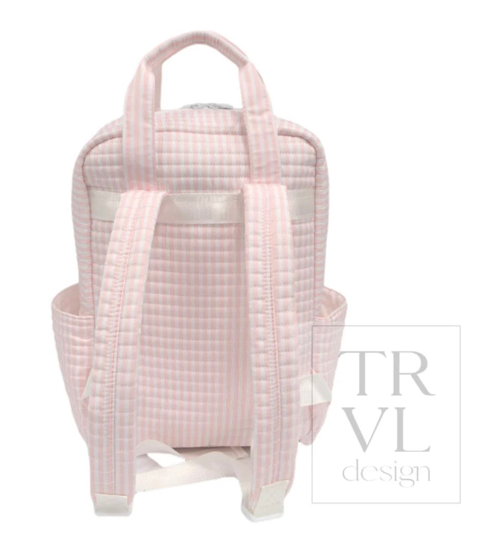 Quilted Backpack , Pimlico Stripe Pink