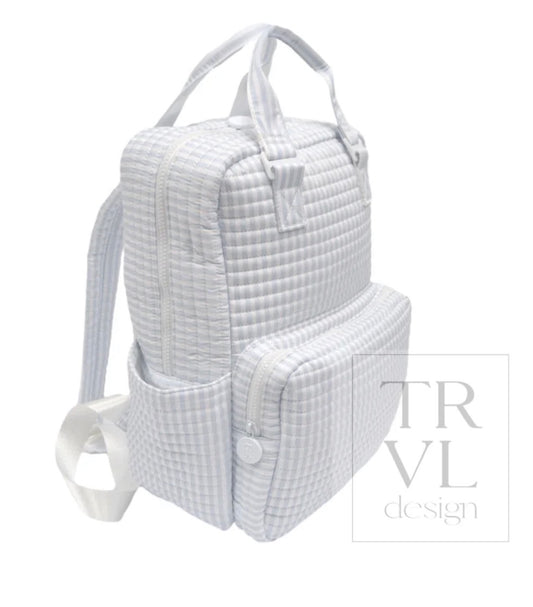 Quilted Backpack , Pimlico Stripe Blue