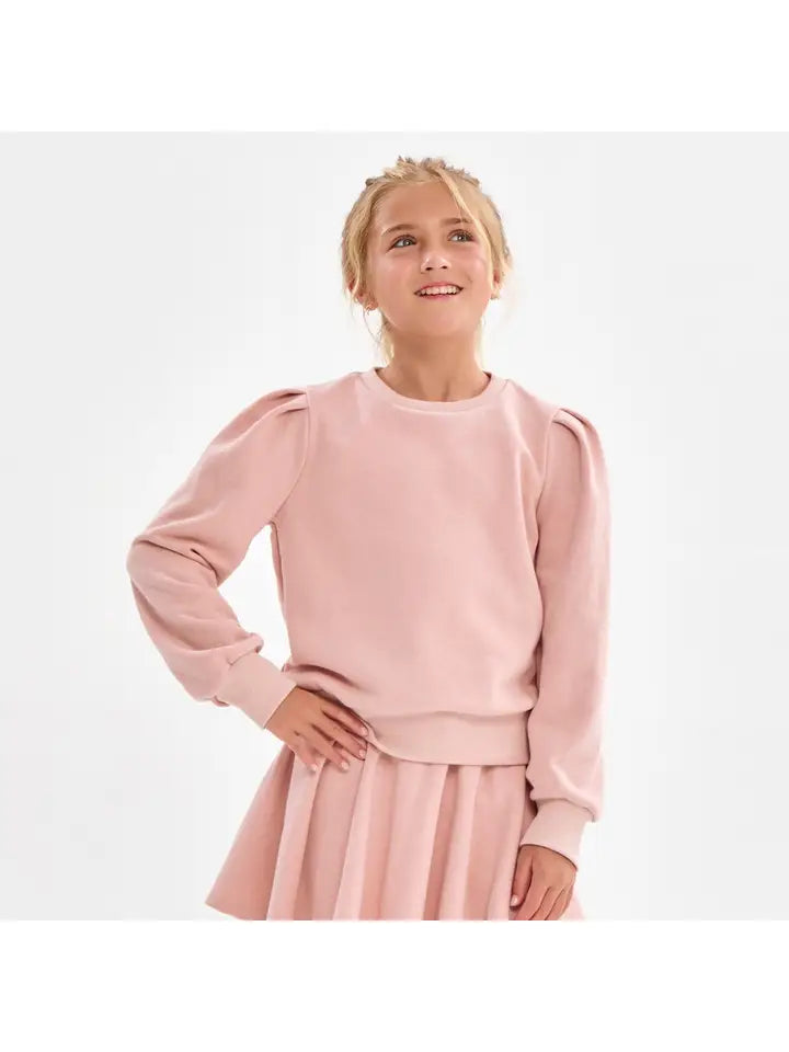 Dusty Coral Cotton Puff Shoulder Top
