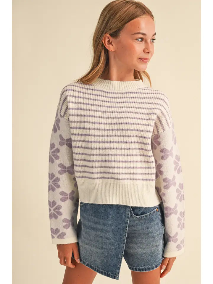 Ivory Lilac Sweater