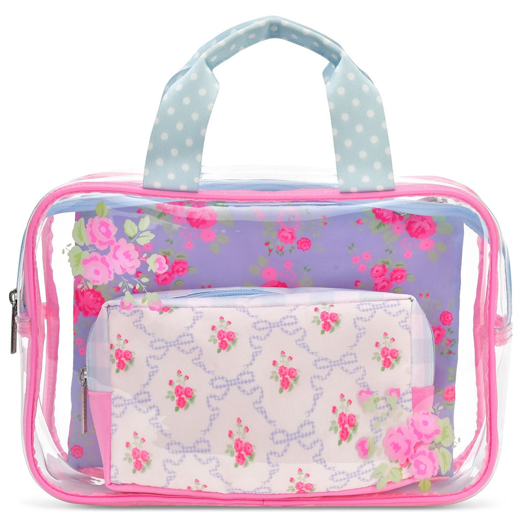 Ditsy Floral Cosmetic Travel Trio Bag