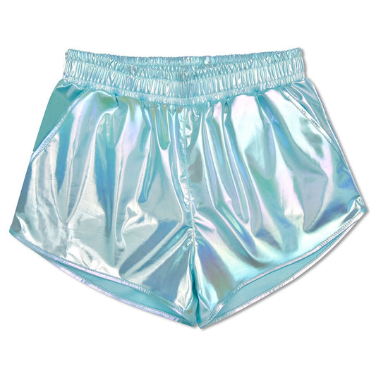 Metallic Shorts , Ice Blue