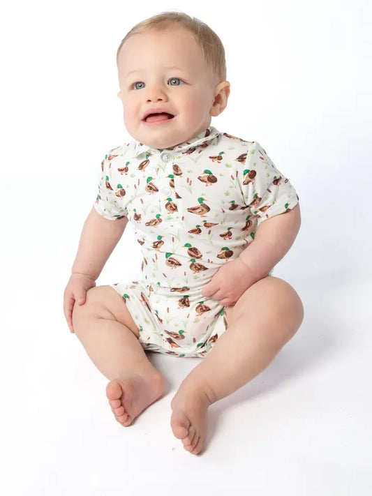 SS Polo Romper, Mallard Drake