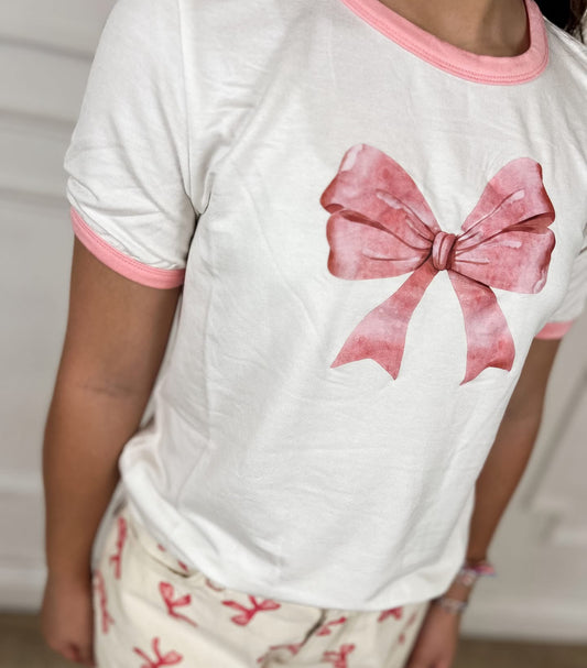 Printed Bow Tee