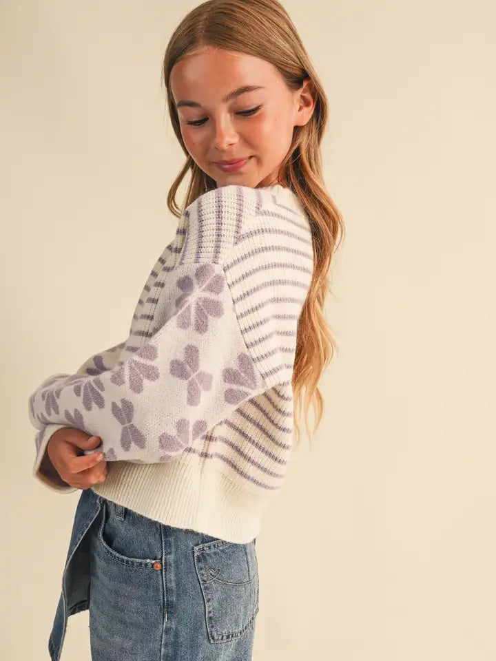Ivory Lilac Sweater