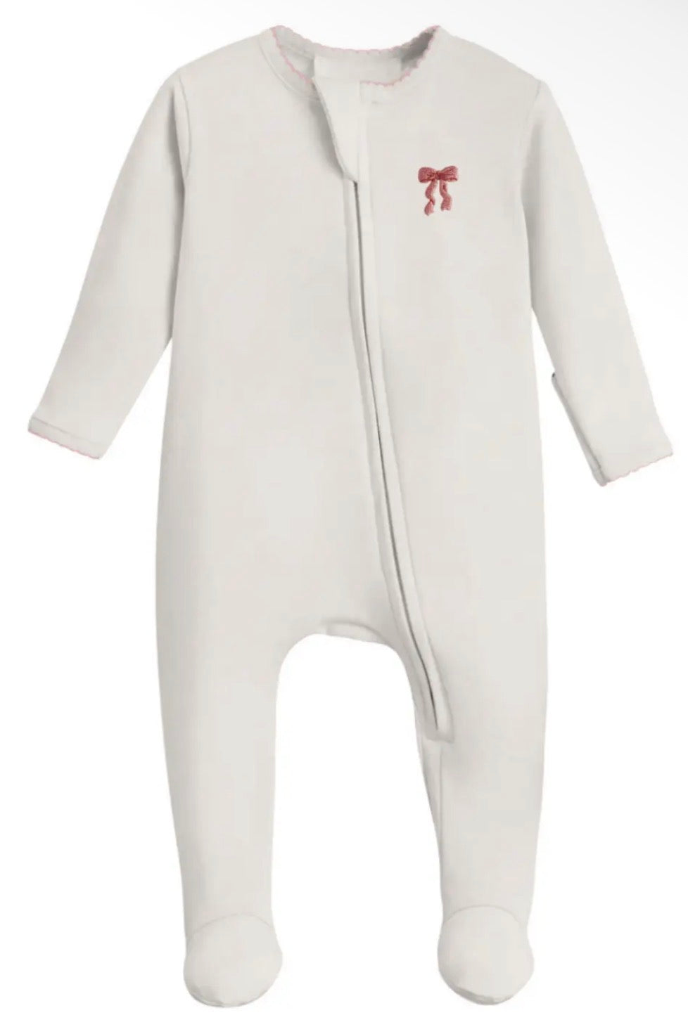 Pip Embroidered Zip Romper-Bow