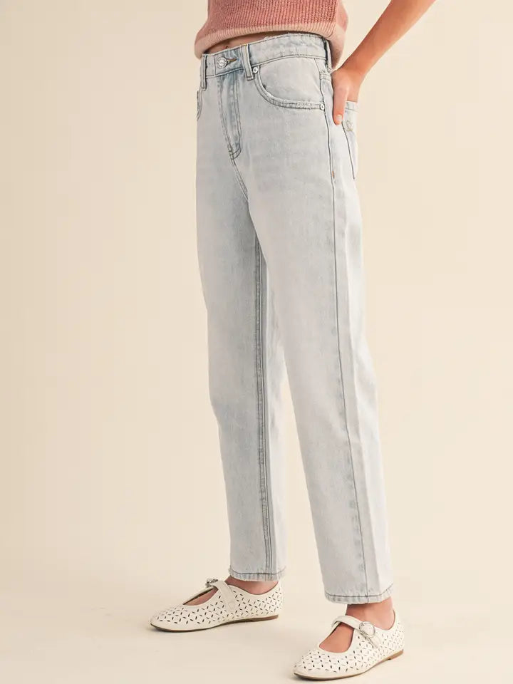 Straight Leg Denim Pants
