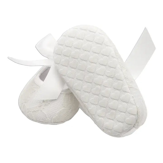 Ivory Lace Baptism Shoe and Headband