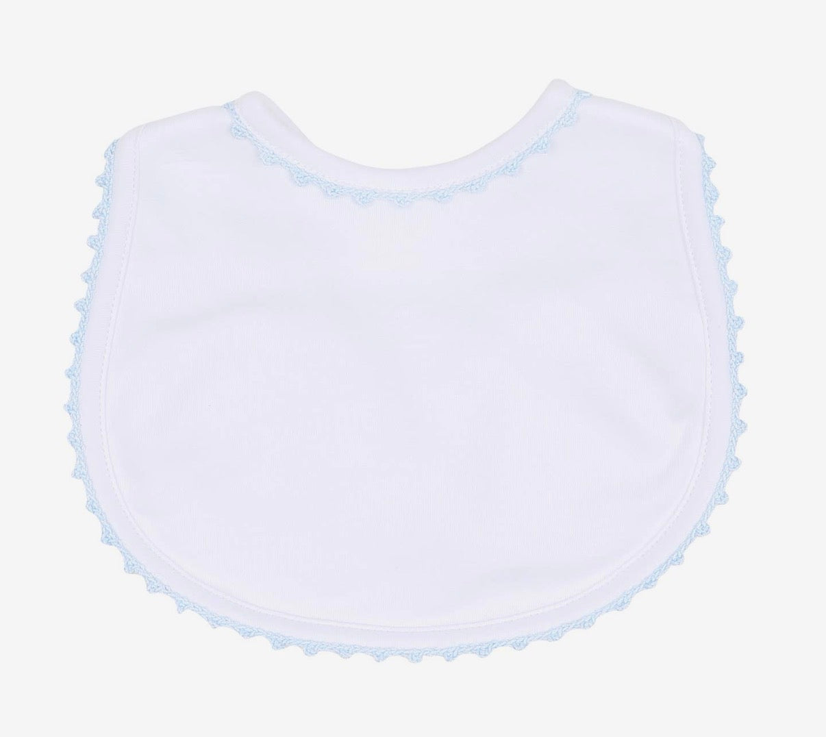 Baby Joy Blue Crochet Trim Bib