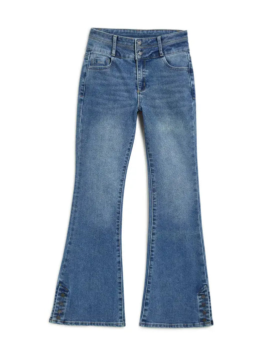 Star Snap Double Waistband Flares