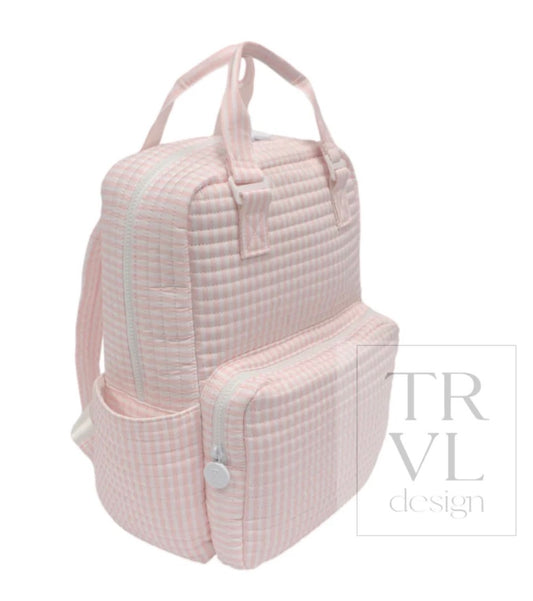 Quilted Backpack , Pimlico Stripe Pink