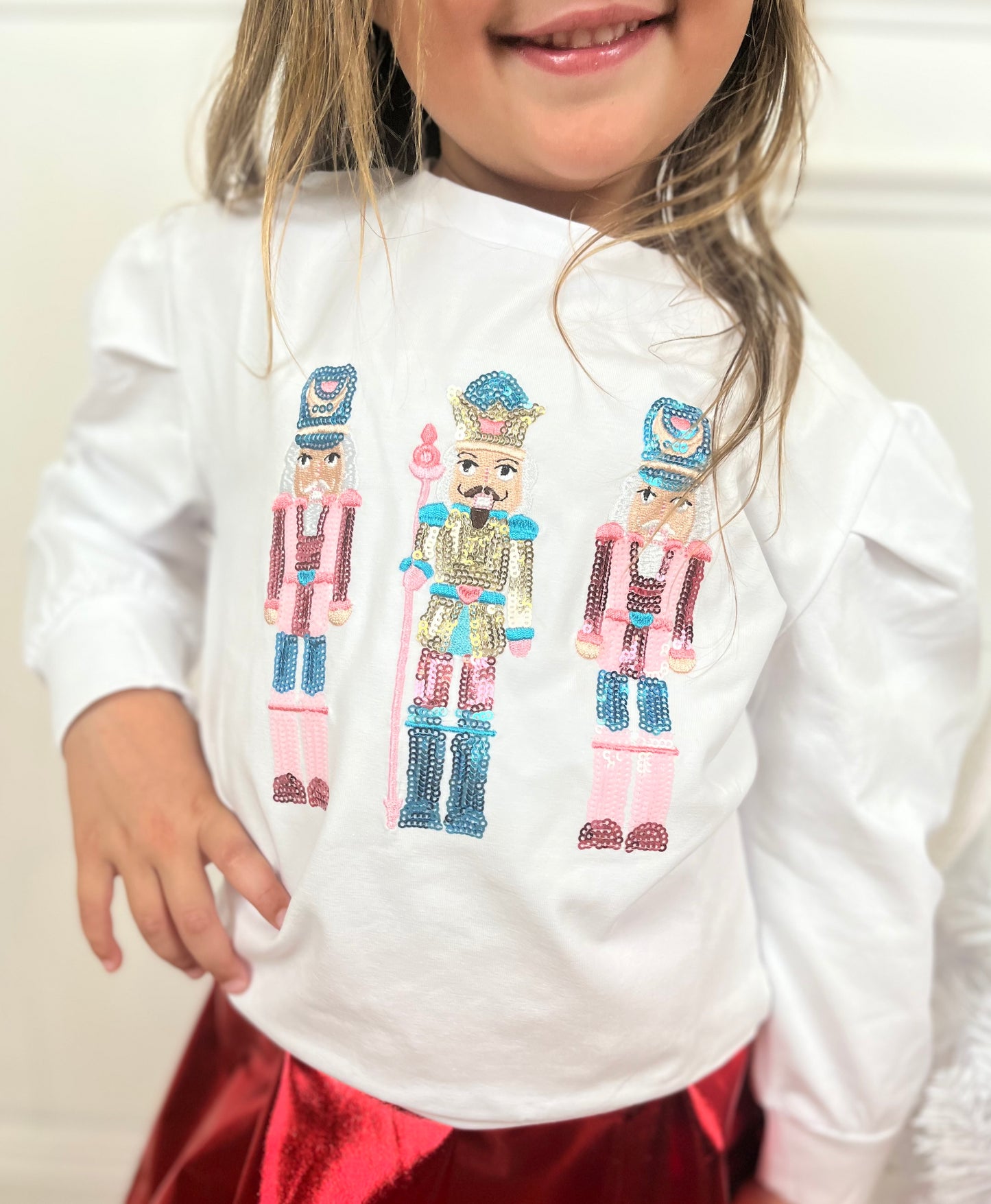 Sequin Nutcracker LS Tee