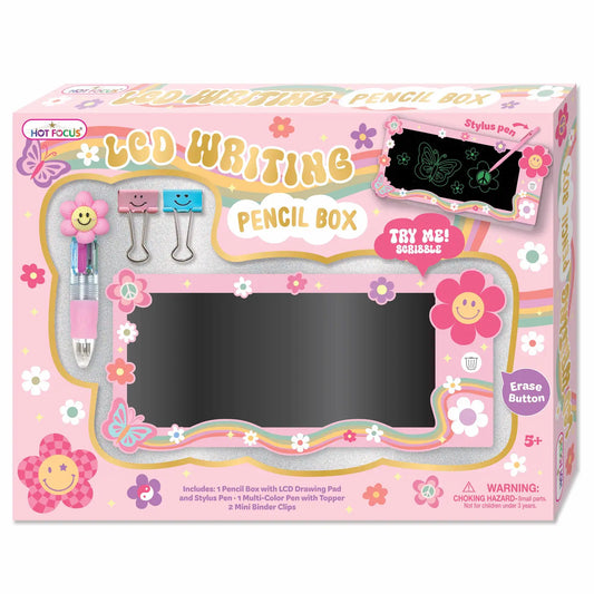 LCD Writing Board Pencil Box, Groovy Flower