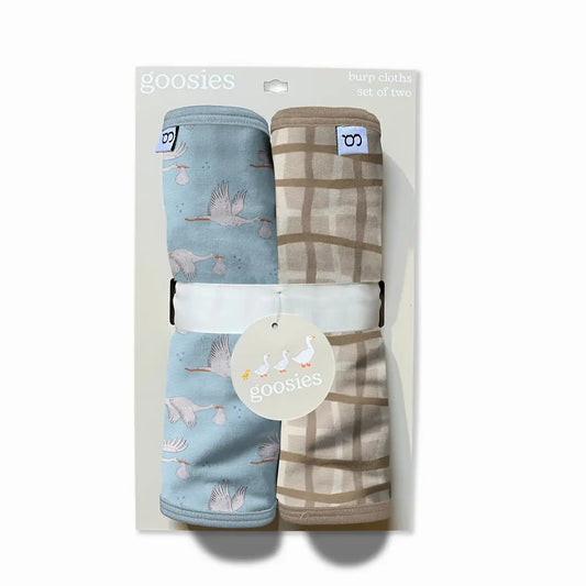 Baby Blue Storks-Burp Cloths