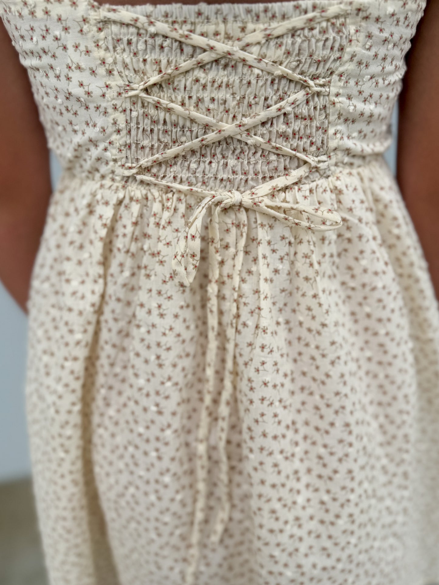 Floral Fit and Flare Tied Back Dress