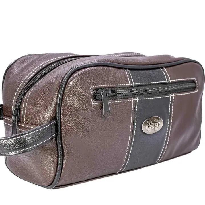 OId School Camo Toiletry Bag, MS State Brown