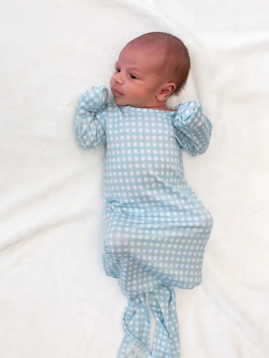 Gingham In Cottage Blue Gown