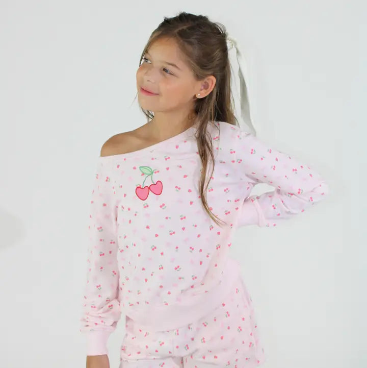 Berry Wide Neck Sweatshirt