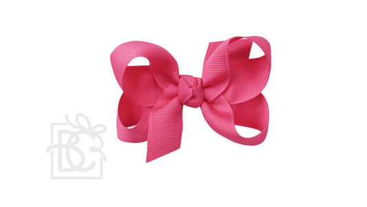 Signature Grosgrain Bow on Alligator Clip 3" Small-7/8", Fuchsia