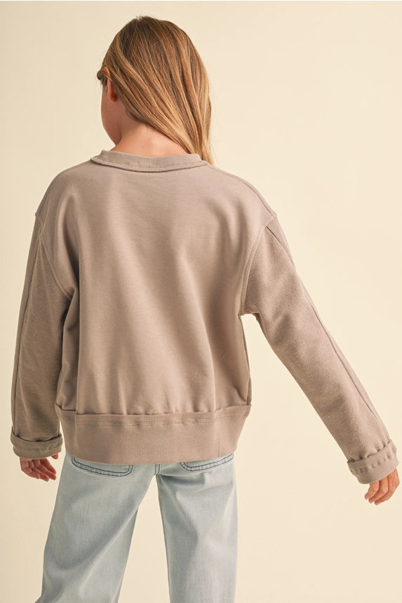 Taupe Crew Neck Sweatshirt