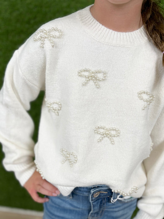 Ivory/Pearl Bow Sweater