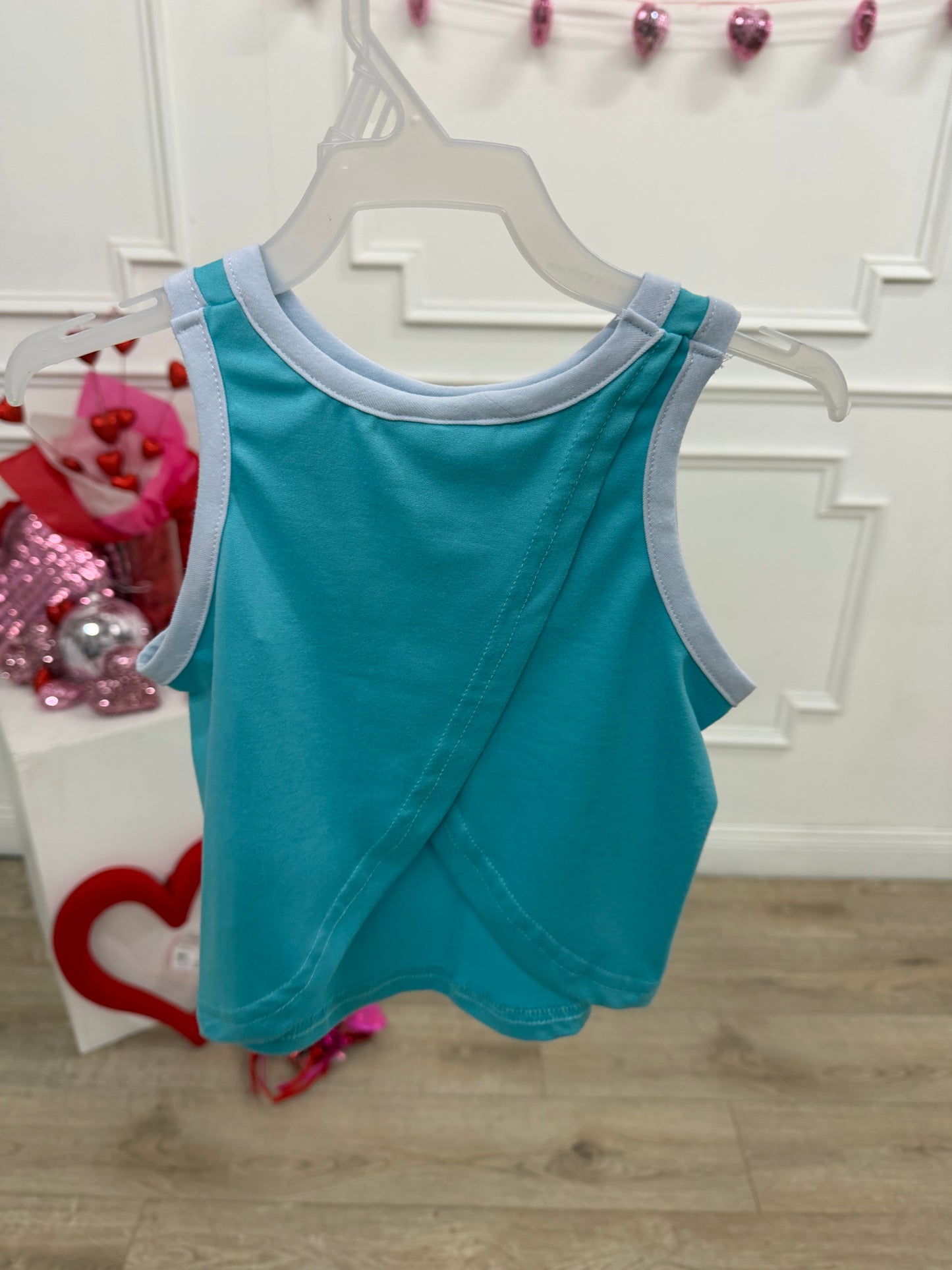 Aqua Top, White Trim