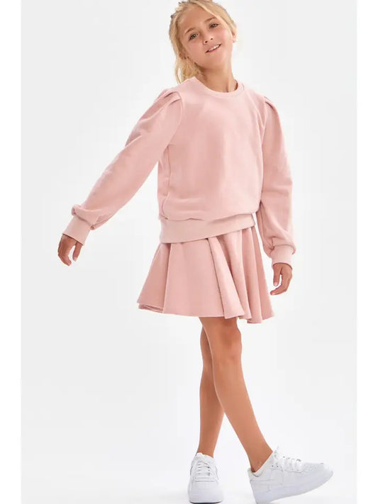 Dusty Coral Cotton Terry Skirt