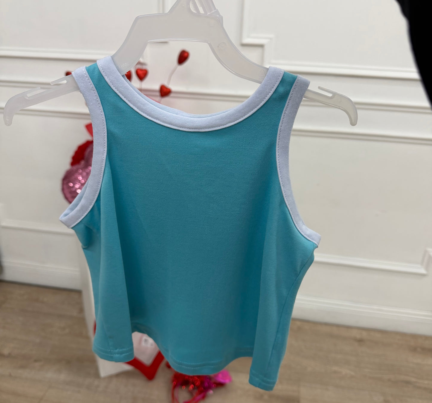 Aqua Top, White Trim